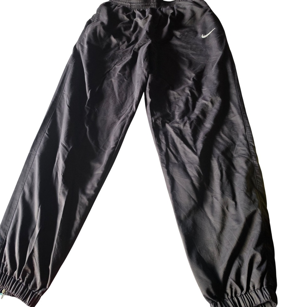 Nike Mens Black Nylon Track Pants Lined Joggers RN 56323 Size Medium